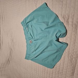 Columbia Green Athletic Shorts Lightweight Elastic Waist